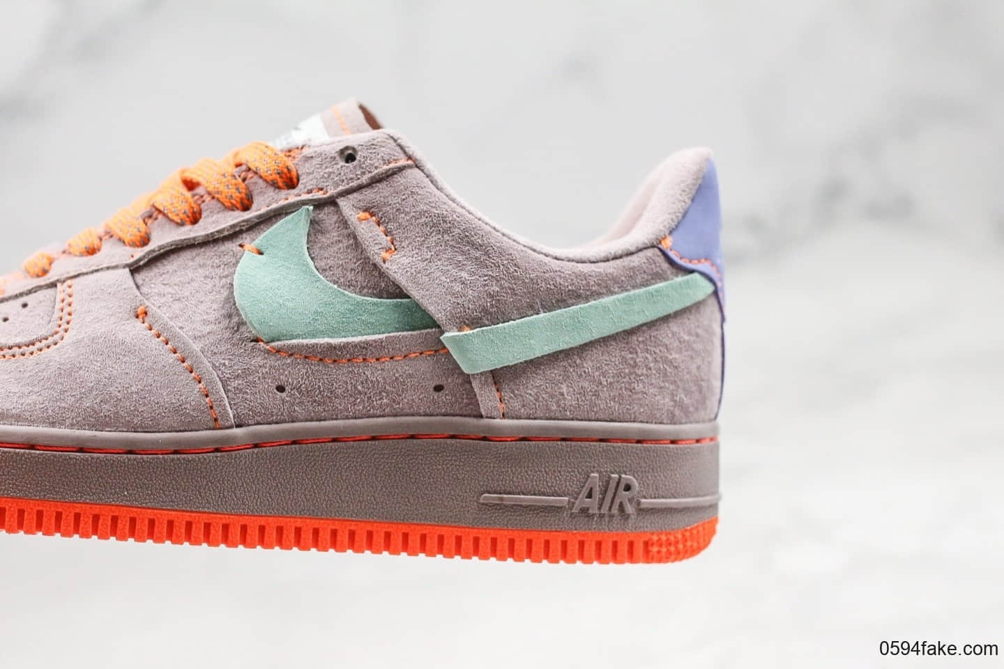 耐克Nike Air Force 1 07 Low纯原版本低帮空军一号断勾香芋紫橘配色内置全掌气垫原盒原标正确翻毛皮 货号：CT7358-600
