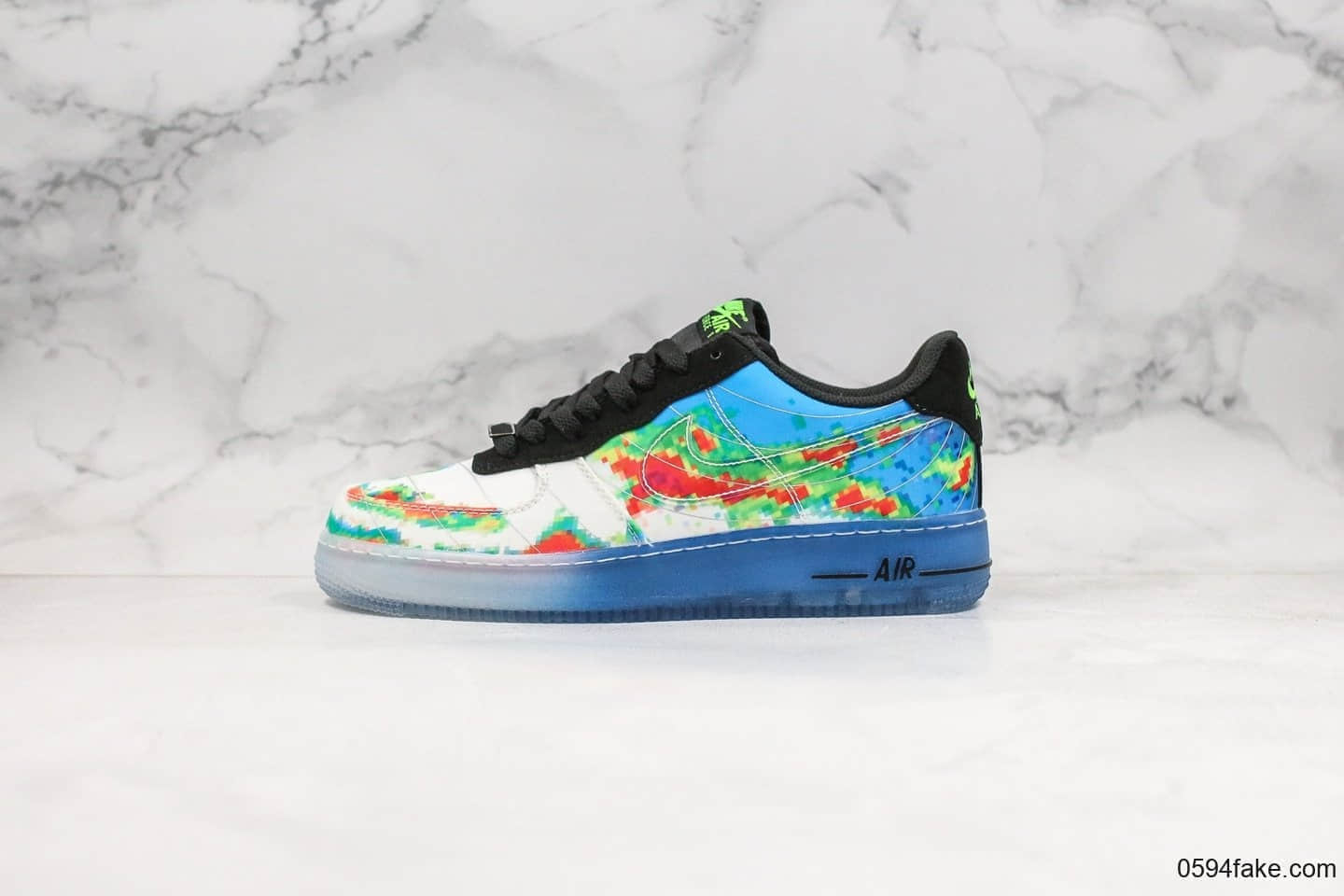 耐克Nike Air Force 1 Comfort Prm W-MAN WEATHERMAN纯原版本低帮空军一号气象员配色内置全掌Sole气垫原楦头纸板打造 货号：599457-100