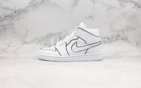 乔丹Air Jordan 1 Mid SE WMNS公司级版本中帮AJ1黑白反光二次元手稿原材料打造原盒原标 货号：CK6587-100