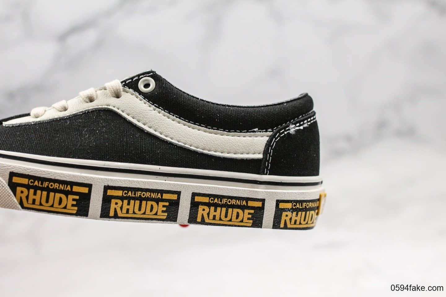 万斯Vans x Rhude Bold Ni公司级版本联名款黑黄加州车牌串标配色原厂硫化原盒配件 货号：VN0A3WLPTHF