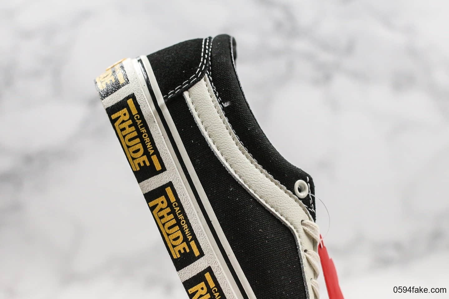 万斯Vans x Rhude Bold Ni公司级版本联名款黑黄加州车牌串标配色原厂硫化原盒配件 货号：VN0A3WLPTHF