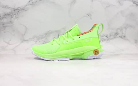 安德玛Under Armour Curry 7纯原版本库里7代签名系列荧光绿配色篮球鞋原盒配件原档案数据开发 货号：3021258-302