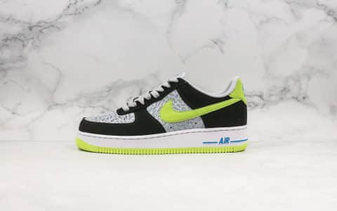 耐克Nike Air Force 1 Low 07纯原版本3M黑白绿斑马纹低帮空军一号内置气垫原档案数据开发 货号：488298-077