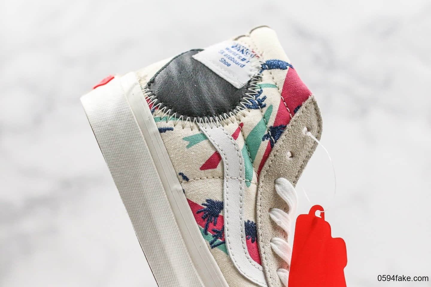 万斯Vans SK8-Hi Bricolage纯原版本解构拼接高帮新款灰白彩虹原厂硫化大底原盒原标