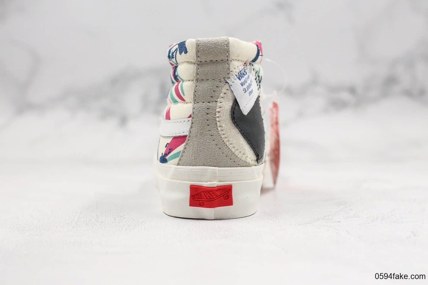 万斯Vans SK8-Hi Bricolage纯原版本解构拼接高帮新款灰白彩虹原厂硫化大底原盒原标