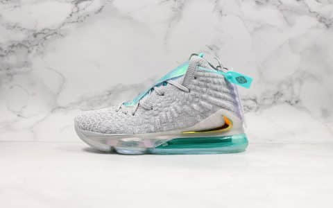 耐克Nike LeBron 17 Future Air纯原版本詹姆斯17代签名战靴篮球鞋白橘黄炫彩镭射高帮运动飞织实战篮球鞋原盒原标 货号：BQ3177-908