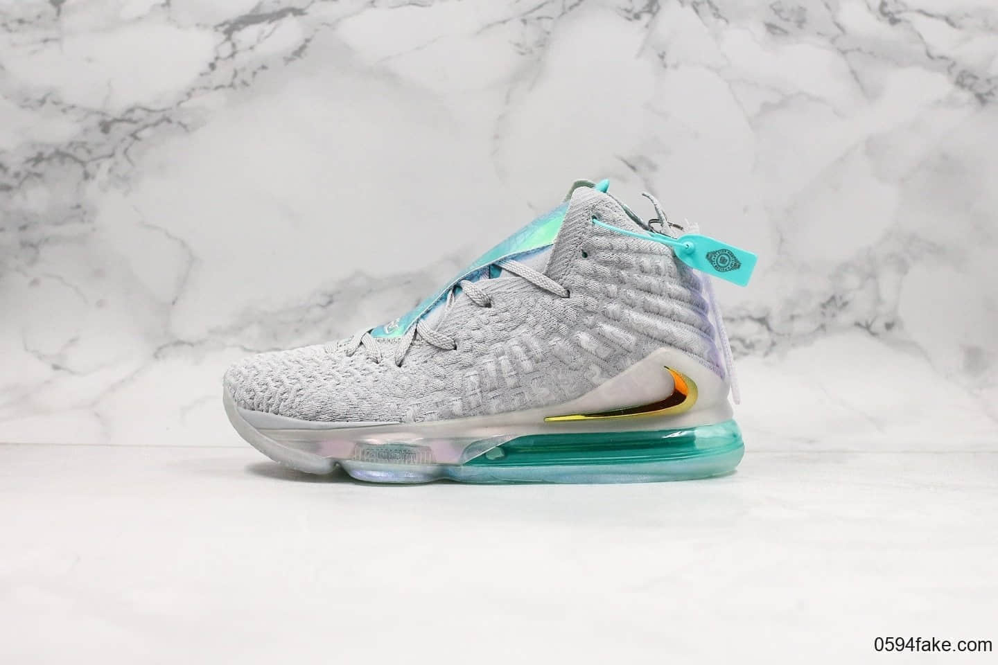 耐克Nike LeBron 17 Future Air纯原版本詹姆斯17代签名战靴篮球鞋白橘黄炫彩镭射高帮运动飞织实战篮球鞋原盒原标 货号：BQ3177-908