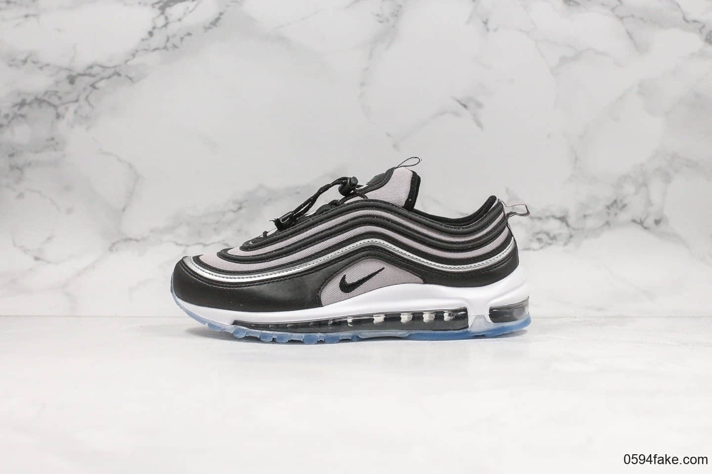 耐克Nike Air Max 97 RFT GS纯原版本灰黑子弹头气垫鞋原厂真气垫区别市面通货版本细节可随意对比 货号：BQ8437-001