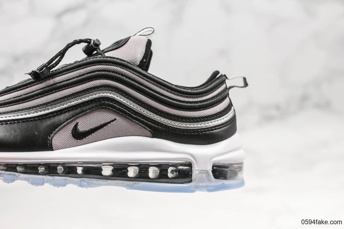 耐克Nike Air Max 97 RFT GS纯原版本灰黑子弹头气垫鞋原厂真气垫区别市面通货版本细节可随意对比 货号：BQ8437-001