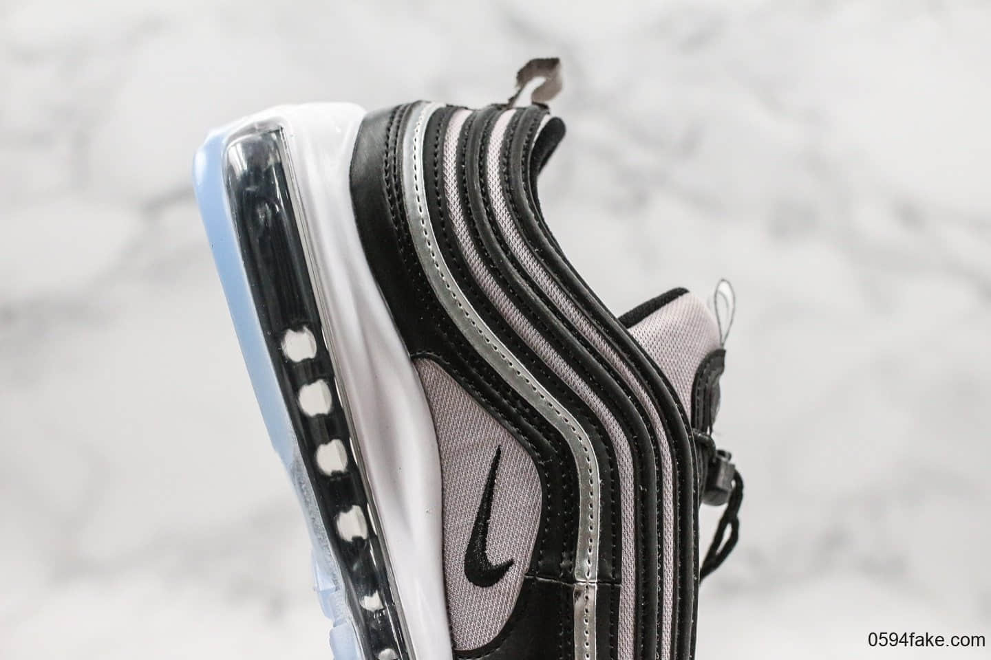 耐克Nike Air Max 97 RFT GS纯原版本灰黑子弹头气垫鞋原厂真气垫区别市面通货版本细节可随意对比 货号：BQ8437-001