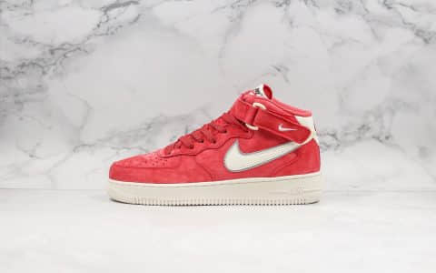 耐克Nike Air Force 1 Mid 07纯原版本中帮空军一号红色3M反光内置气垫原档案数据开发 货号：AA1118-008