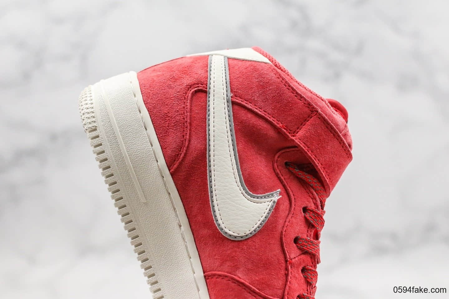 耐克Nike Air Force 1 Mid 07纯原版本中帮空军一号红色3M反光内置气垫原档案数据开发 货号：AA1118-008