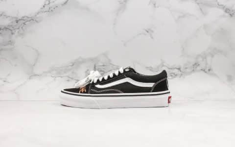 万斯PEACEMINUSONE X VANS OLD SKOOL BLACK W公司级版本小雏菊低帮硫化板鞋原厂硫化大底原盒原标细节完美 货号：VN-0D3HY28