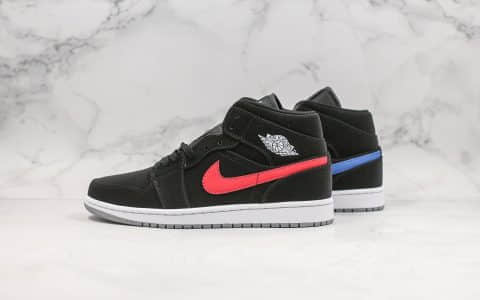 乔丹Air Jordan 1 Red-Royal GS公司级版本中帮aj1黑蓝红鸳鸯新版本内置后掌sole气垫原楦头原纸板打造 货号：554725-065