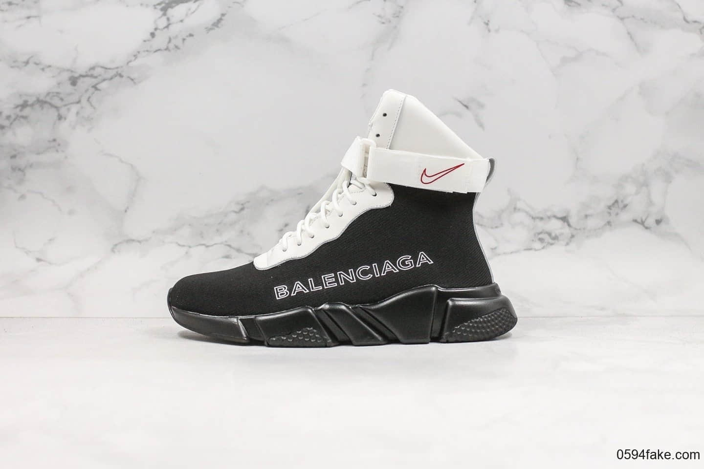 巴黎世家Balenciaga Speed knit Mid sneakers纯原版本耐克回到未来联名款全新双层RB超软PU组合大底