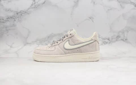 耐克Nike Air Force 1'07 PRM纯原版本低帮空军一号奶茶灰色内置Sole气垫原装头层麂皮鞋面 货号：AQ8741-101