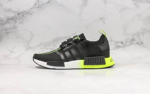 阿迪达斯Adidas NMD R1 Boost V2纯原版本NMD二代爆米花星球大战联名款黑绿色原厂Boost中底原盒原标 货号：FW2283