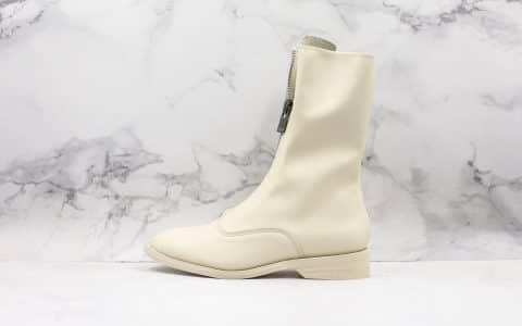 吉迪Guidi front zip calf-length boot 310纯原版本中筒马丁靴米白原档案数据开发原鞋开模一比一打造 货号：A699-11518118
