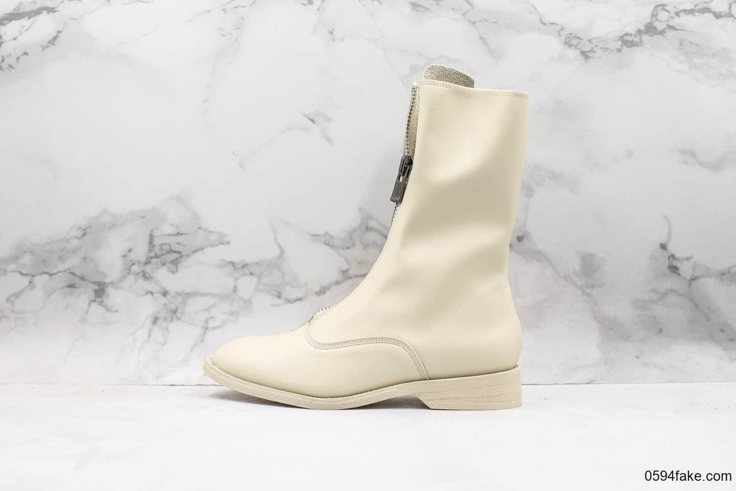 吉迪Guidi front zip calf-length boot 310纯原版本中筒马丁靴米白原档案数据开发原鞋开模一比一打造 货号：A699-11518118