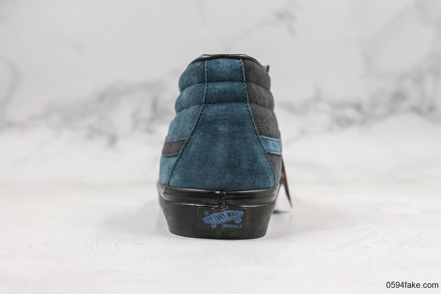 万斯Madness x Vans SK8-Mid公司级版本余文乐联名款黑蓝麂皮中帮硫化板鞋原鞋开模一比一制作
