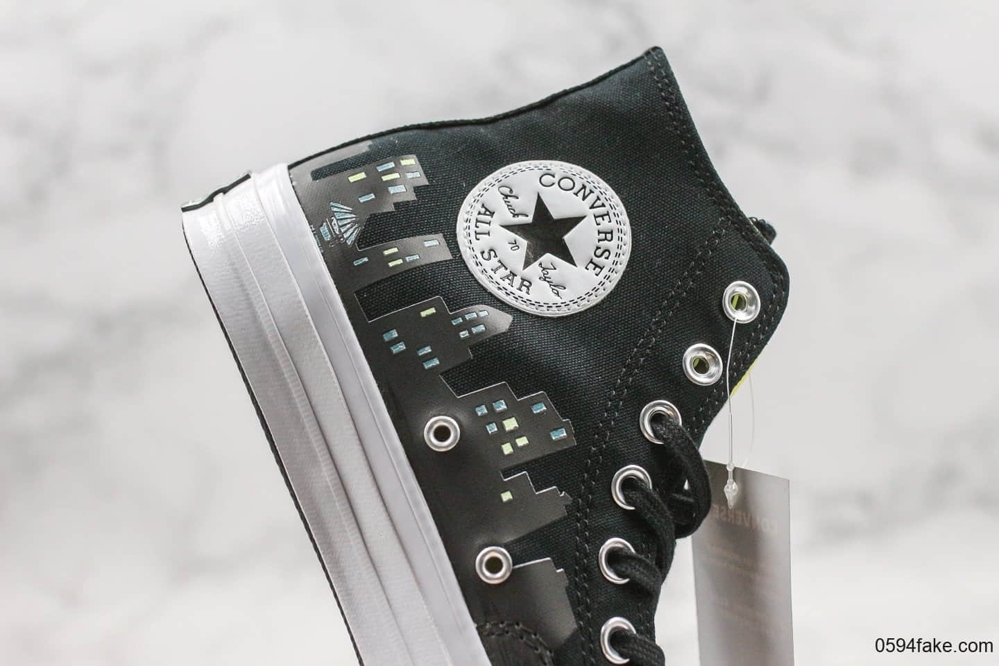 匡威Converse Chuck Taylor All Star 1970s Batman公司级版本蝙蝠侠联名款夜光高帮帆布鞋正确硅蓝PU中底 货号：167511C