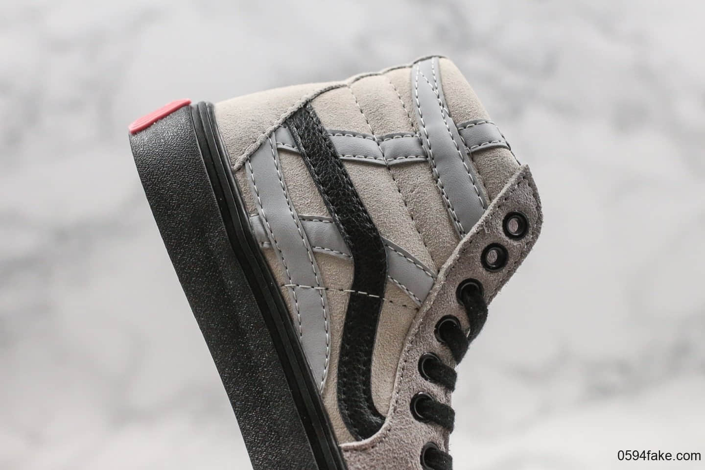 万斯Vans x zhaozhao公司级版本联名款鼠年限定高帮灰粉色原厂硫化大底原装钢印