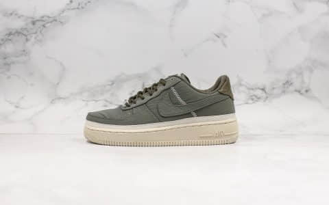 耐克Nike Air Force 1 '07 SE纯原版本低帮空军一号灰绿色内置气垫原盒原标原档案数据开发 货号：AA0287-302