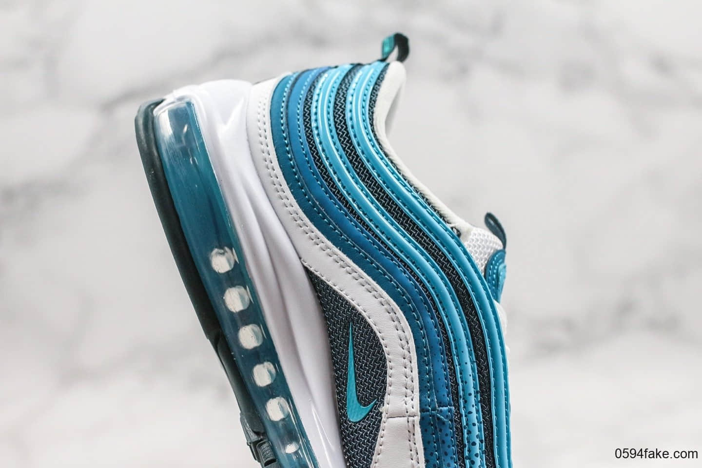 耐克Nike Air Max 97 SE PULL TAB纯原版本英国限定发售款max97白蓝串标原厂小潘气垫原盒原标 货号：AQ4126-400