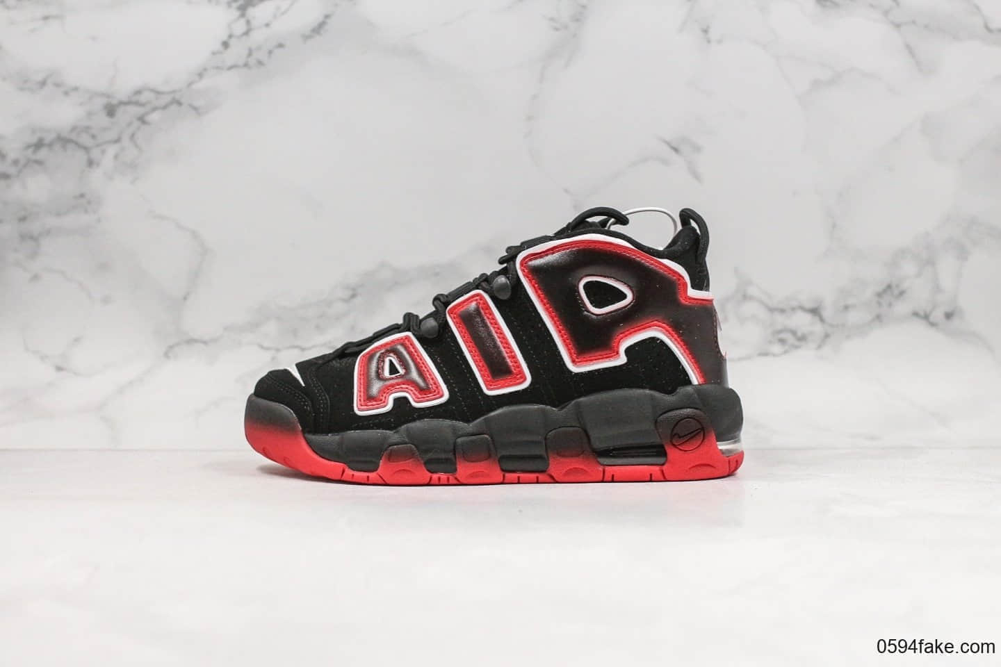 耐克Nike Air More Uptempo 96 OG纯原版本大皮蓬系列黑红内置全掌可视气垫原盒原标 货号：CJ6129-001