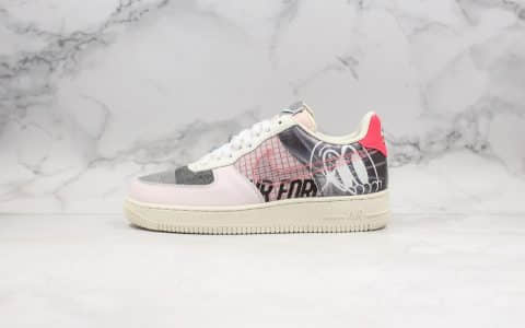 耐克Nike Air Force 1 '07Light Soft纯原版本低帮空军一号浅灰漫画黑桃红内置全掌Sole气垫全头层牛皮打造 货号：CI0066-600