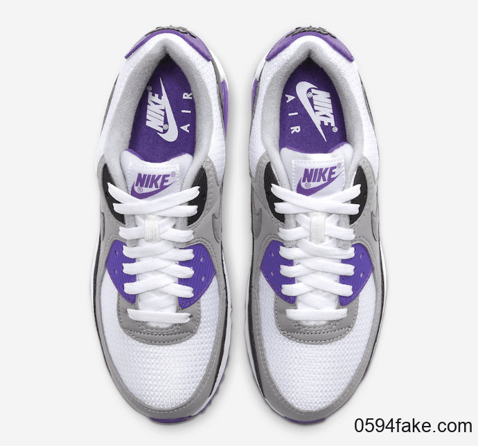 经典十足！Nike Air Max 90黑白紫OG元年配色明年回归！ 货号：CD0490-103