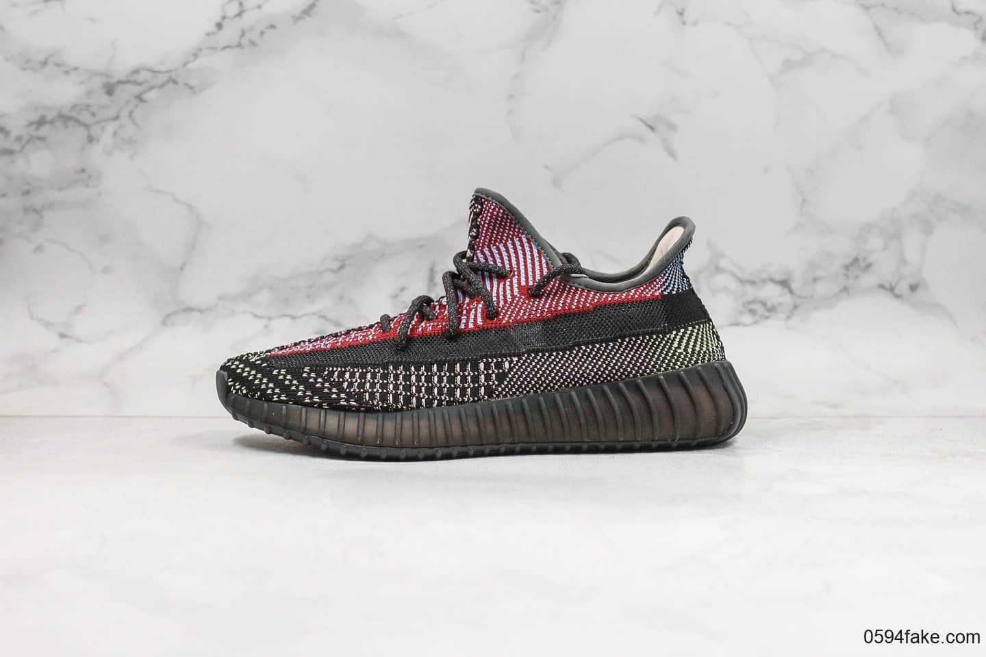 阿迪达斯Adidas Yeezy Boost 350 V2 Yecheil纯原版本椰子350V2黑红补丁天使原厂巴斯夫中底原厂3M反光材质 货号：FW5190