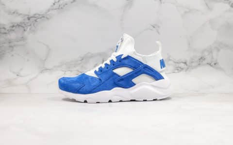 耐克Nike Air Huarache Ultra Suede纯原华莱士慢跑鞋麂皮蓝白色内置气垫全麂皮鞋面材质原盒原标 货号：829669-884