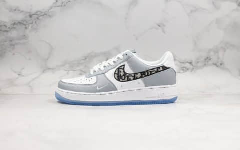 耐克DIOR x Nike WMNS Air Force 1纯原版本迪奥联名款空军一号灰黑色内置气垫超软头层皮革鞋面原档案数据开发 货号：5553688-888