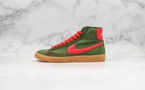 耐克Nike Blazer Mid QS HH公司级版本高帮开拓者复古红绿配色内置Zoom气垫原盒配件 货号：JL6806-400