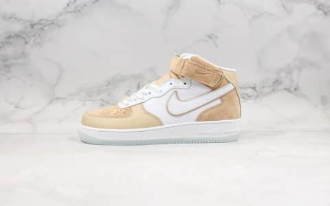 耐克Nike Air Force 1 '07纯原版本中帮空军一号皮革军械库卡其色内置全掌气垫原盒原标 货号：AO2425-201