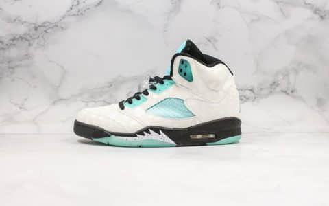 乔丹Air Jordan Retro 5 Island Green纯原版本雪豹郭艾伦白绿AJ5反光设计内置可视气垫原档案数据开发 货号：CN2932-100