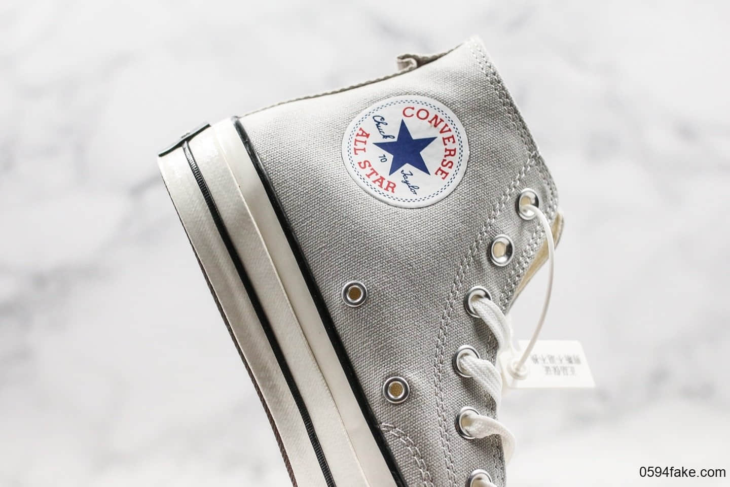 匡威Fear Of God Essentials x Converse 70s公司级版本联名款彩标灰白帆布鞋原厂硫化大底内置钢印区区别市面通货版本