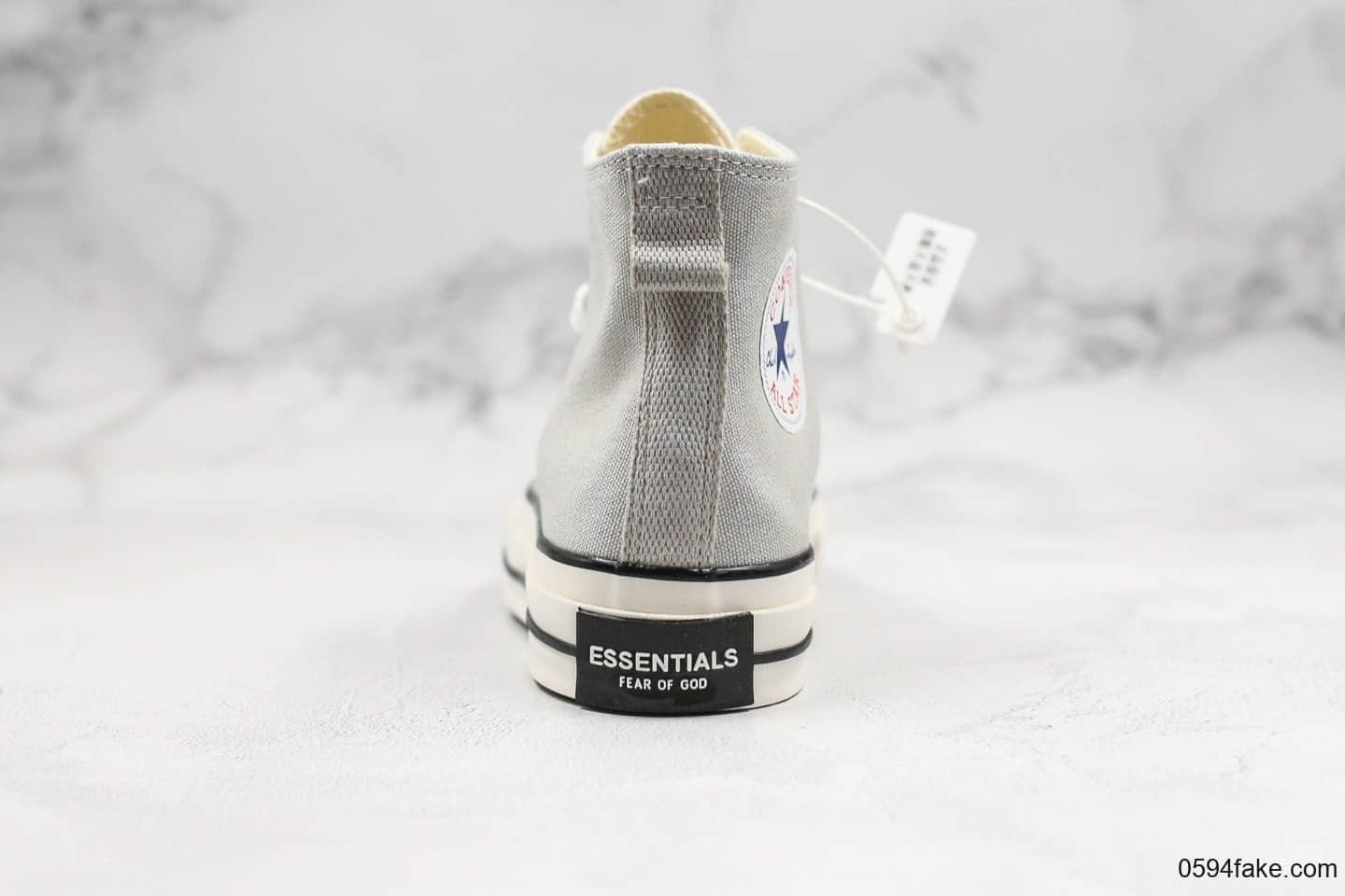 匡威Fear Of God Essentials x Converse 70s公司级版本联名款彩标灰白帆布鞋原厂硫化大底内置钢印区区别市面通货版本