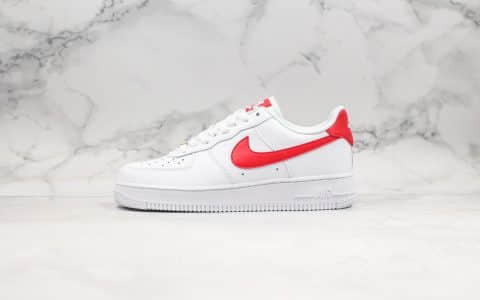 耐克Nike Wmns Air Force 1 07 White Noble Red纯原版本低帮空军一号2020年中国红配色内置全掌Sole气垫原盒原标 货号：315115-154