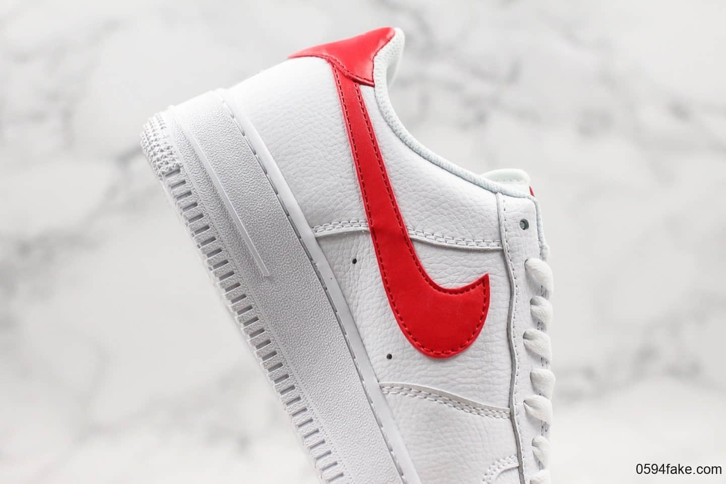 耐克Nike Wmns Air Force 1 07 White Noble Red纯原版本低帮空军一号2020年中国红配色内置全掌Sole气垫原盒原标 货号：315115-154