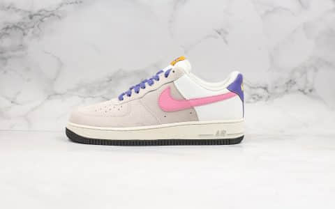 耐克NIKE AIR FORCE 1 LOW RELEASING WITH ACG VIBES纯原版本登山者联名款空军一号米白灰粉紫配色内置全掌气垫防撕裂网格尼龙布 货号：CU3007-061