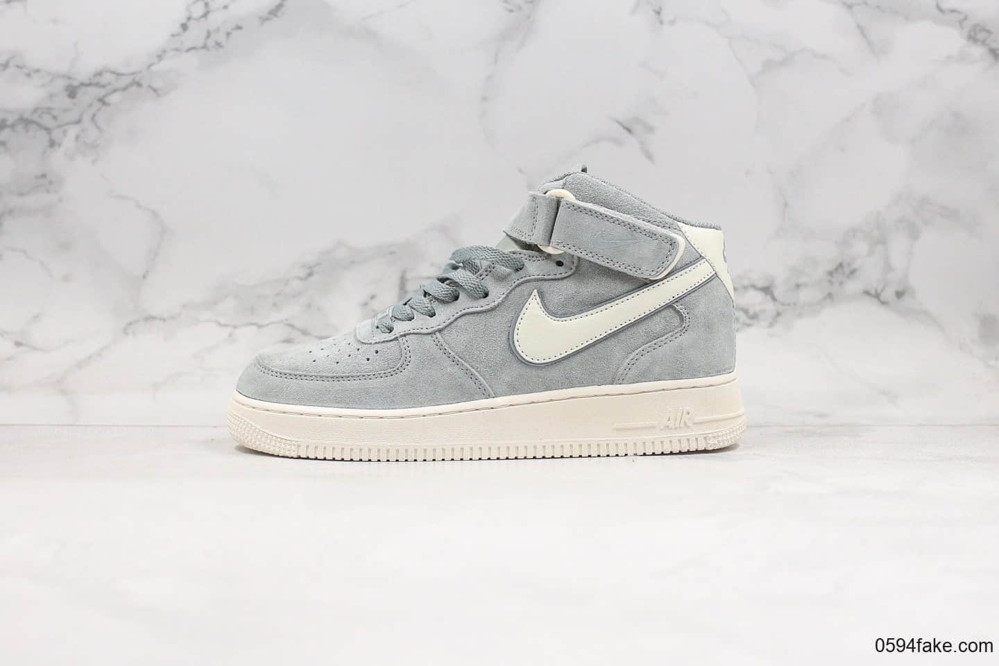 耐克Nike Air Force1 MID 1'07纯原版本中帮空军一号3M反光浅蓝麂皮灰配色内置全掌Sole气垫原盒原标 货号：CL2885-006