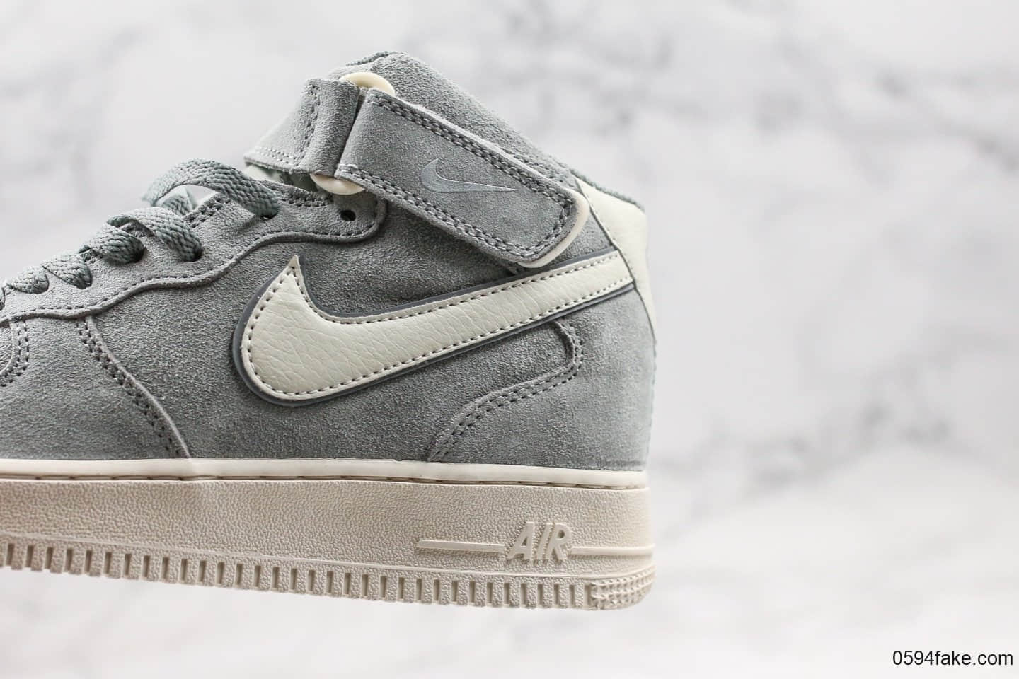 耐克Nike Air Force1 MID 1'07纯原版本中帮空军一号3M反光浅蓝麂皮灰配色内置全掌Sole气垫原盒原标 货号：CL2885-006