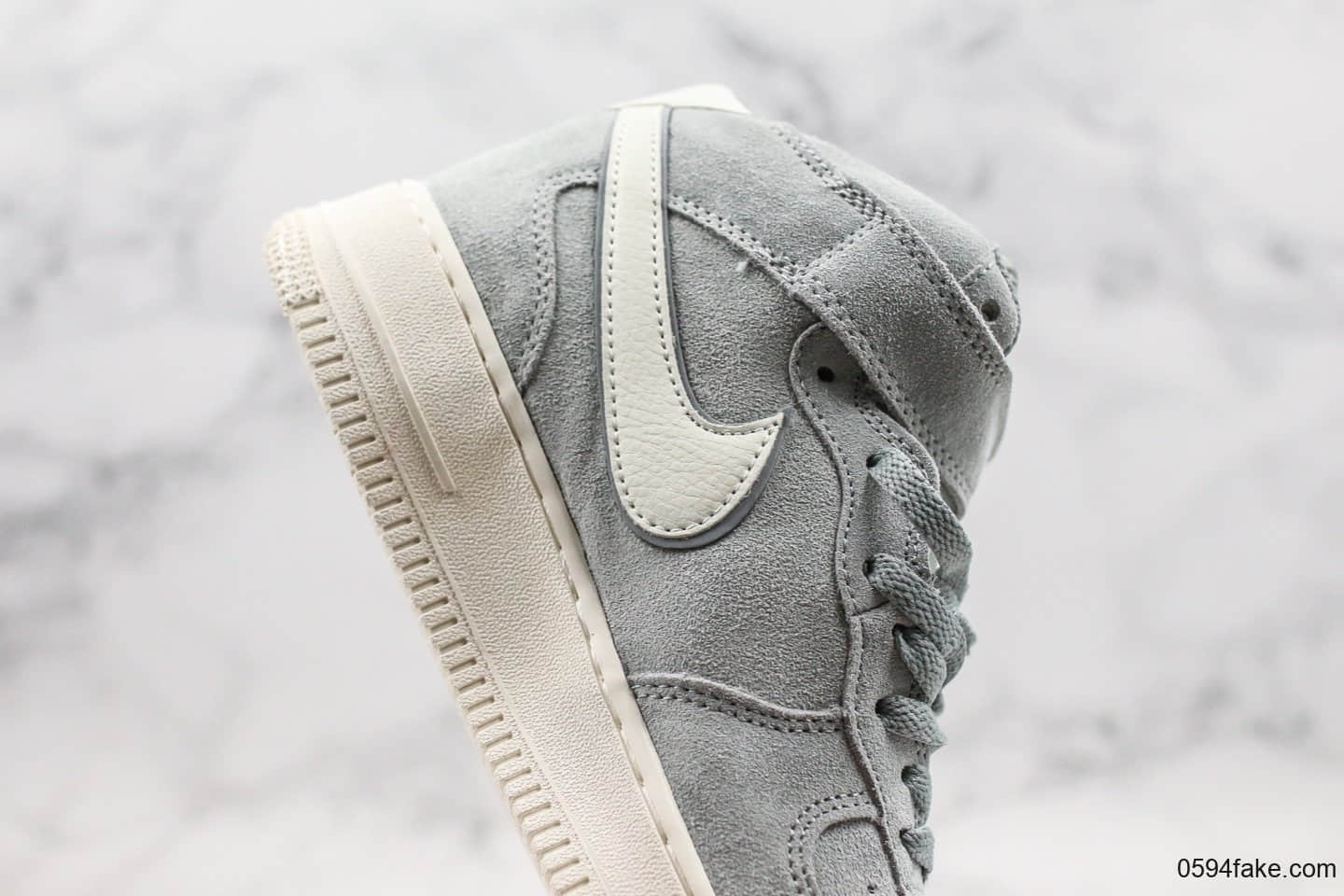 耐克Nike Air Force1 MID 1'07纯原版本中帮空军一号3M反光浅蓝麂皮灰配色内置全掌Sole气垫原盒原标 货号：CL2885-006