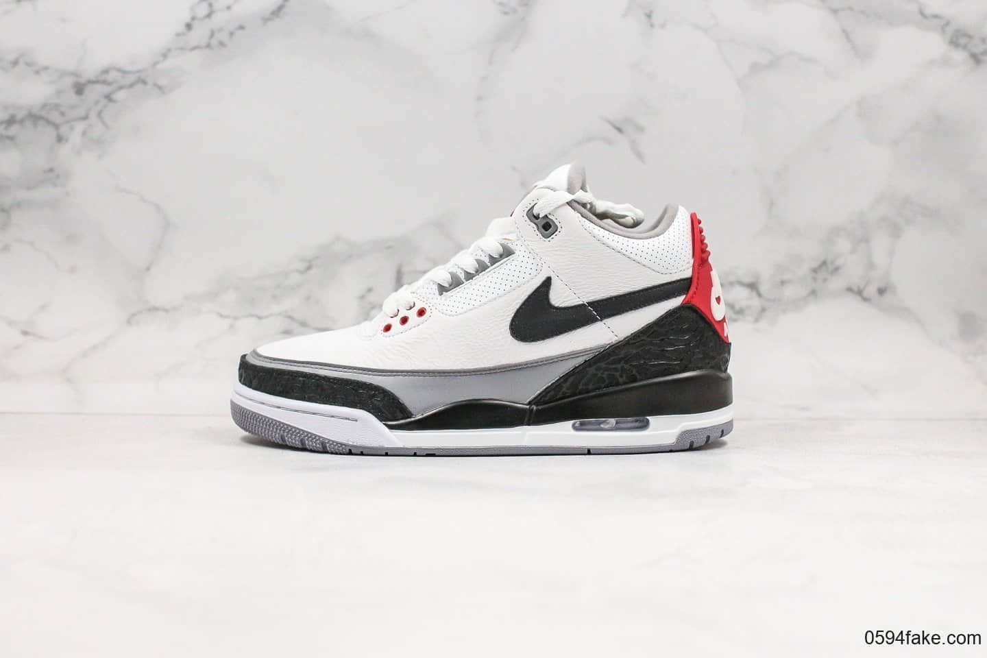 乔丹AIR JORDAN 3 Tinker NRG纯原版本手稿配色AJ3黑勾白水泥内置气垫完美鞋型正确卡色 货号：AQ3835-160