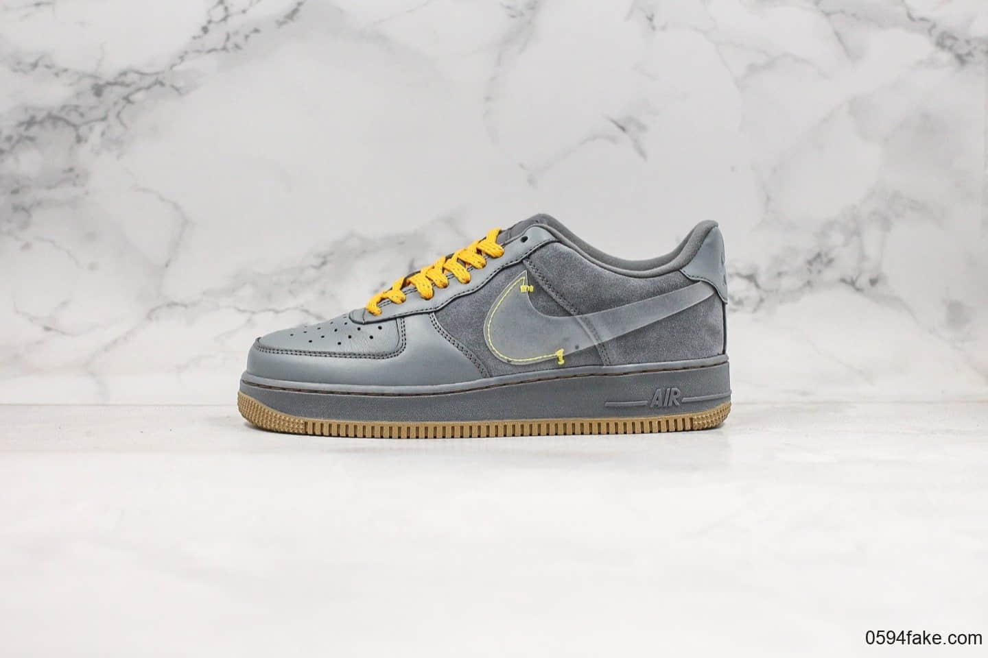 耐克NIKE AIR FORCE 1 PREMIUM - COOL GREY纯原版本低帮几何灰空军一号内置全掌Sole气垫正确3M反光 货号：CQ6367-001