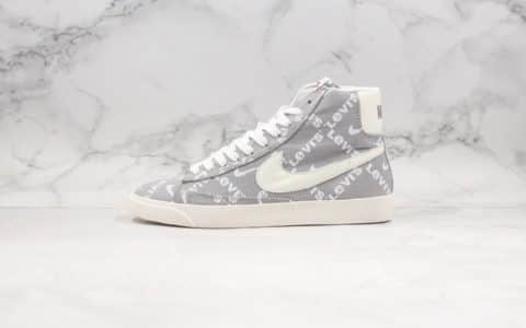 耐克Levi’s x Nike SB Zoom Blazer Mid QS公司级版本李维斯联名款中帮开拓者灰白配色内置Zoom气垫原楦头纸板打造 货号：QB6806-003