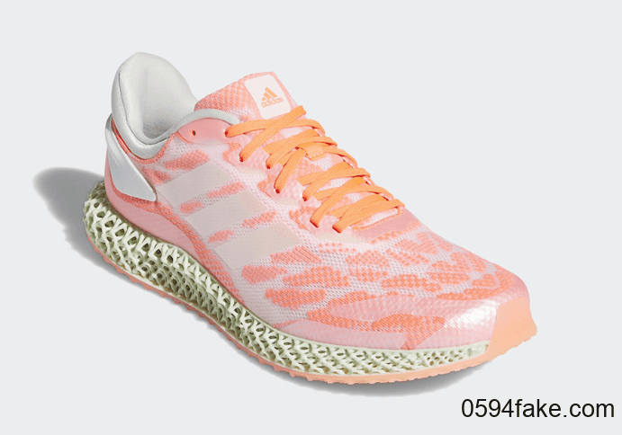 adidas最新4D跑鞋来袭！首发“三文鱼”配色曝光！ 货号：FW6838