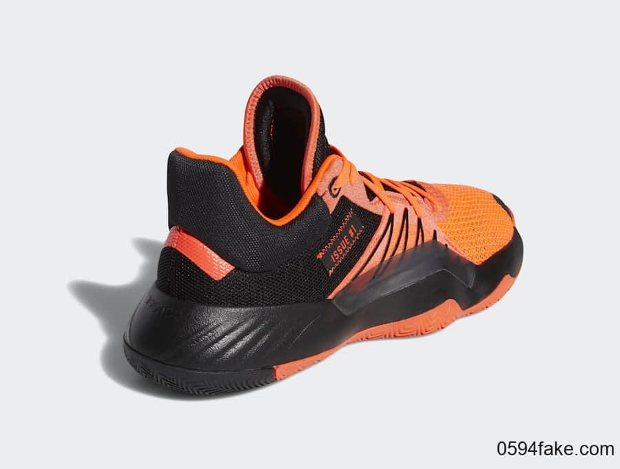 米切尔战靴adidas DON Issue 1新配色曝光！黑橙高颜值！ 货号：EH2133
